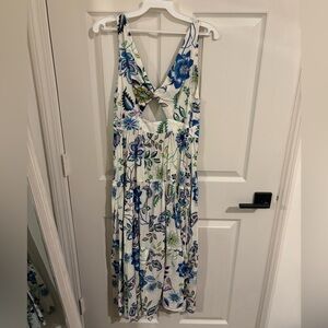 Zara Floral Dress with Blue and Green Details